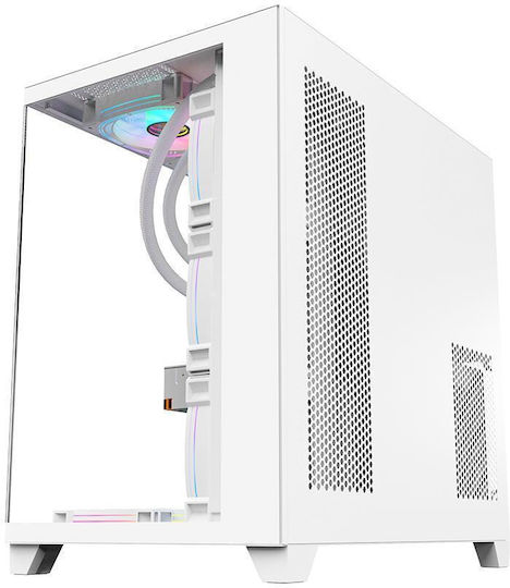 1STPLAYER Megaview MV8 Gaming Midi Tower Computer Case with Side Window White