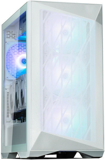 Zalman Z9 Iceberg MS Gaming Midi Tower Κουτί Υπολογιστή με Πλαϊνό Παράθυρο και RGB Φωτισμό Λευκό