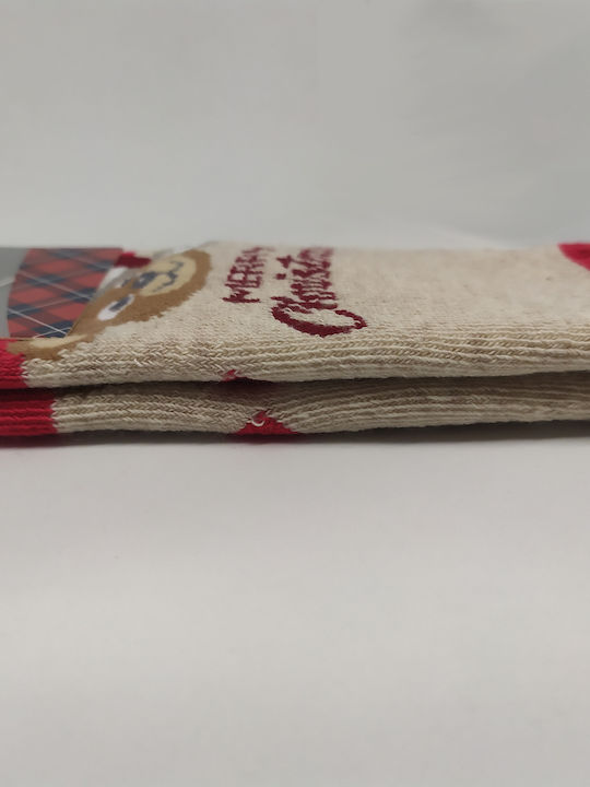 Ciocca Beigen Rote Kindersocken "Merry Christmas" Pausäcke Silikon Kode Cnb028a