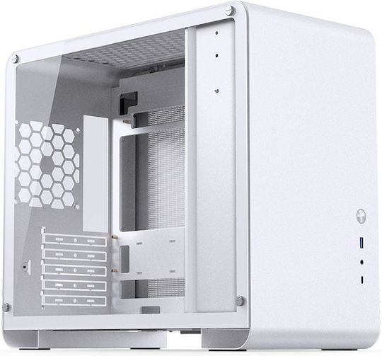 Jonsbo U4 Mini Gaming Mini Tower Κουτί Υπολογιστή με Πλαϊνό Παράθυρο Λευκό