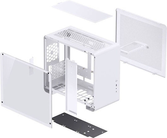 Jonsbo U4 Mini Gaming Mini Tower Κουτί Υπολογιστή με Πλαϊνό Παράθυρο Λευκό