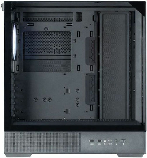 Zalman P40 Prism Gaming Midi Tower Κουτί Υπολογιστή με Πλαϊνό Παράθυρο και ARGB Φωτισμό Μαύρο