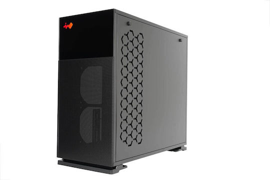 In Win 127 Gaming Midi-Turm Computergehäuse mit Seitenfenster und RGB-Beleuchtung Schwarz