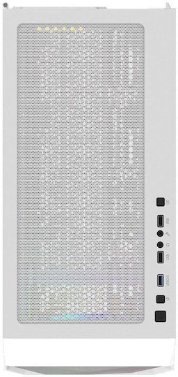 Aqirys Arcturus Pro Gaming Midi Tower Κουτί Υπολογιστή με Πλαϊνό Παράθυρο και ARGB Φωτισμό Λευκό