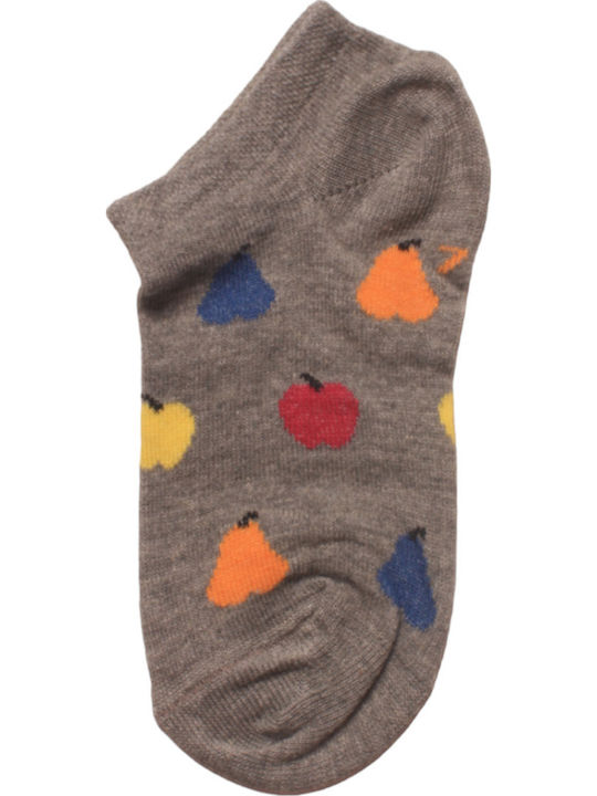 Kids' Ankle Socks Girls Apples Design Various Colours Super Offer 6 Pairs Dsn5358 Multicolour