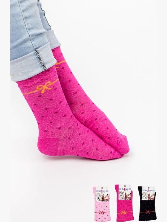 Kindersocken Mädchen Design Schleife I Baumwoll 3er-Pack Schwarz