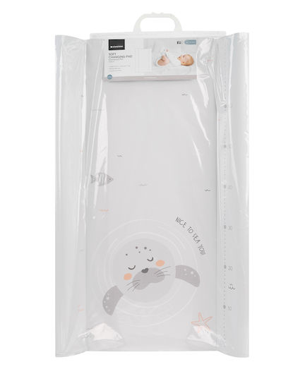 Kikka Boo Soft Changing Pad with Cover Seally Me made of Plastic Gray 50x70cm