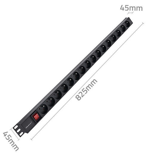 Qoltec Aluminum Pdu Rack 16a 16 X French Vertical 1.8m Translation Qoltec Aluminum Power Distribution Unit Rack 16a 16 X French Outlets Vertical 1.8m