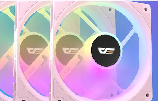 Darkflash Ventilator Pentru Carcasă CL12 120mm (1200rpm / 52.46cfm) Cu Iluminare RGB Și Conexiune Molex Cu 4 Pini Roz