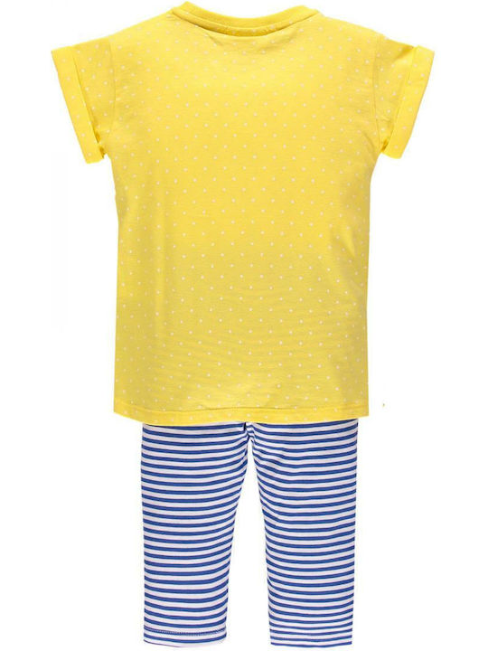 Brums Σετ Κολάν Jersey T-shirt+leggings 3/4 181bgem006-416 Κίτρινο Κορίτσι