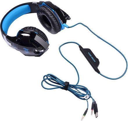 Kotion Each G2000 Over Ear Gaming Headset με σύνδεση 3.5mm / USB Μπλε