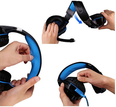 Kotion Each G2000 Over Ear Gaming Headset με σύνδεση 3.5mm / USB Μπλε