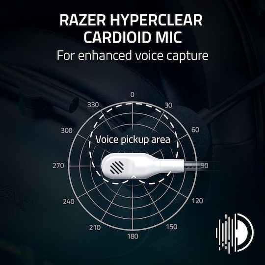 Razer BlackShark V2 X For Playstation Over Ear Gaming Headset with 3.5mm Connectivity White for PC / XBOX / Nintendo Switch / PS4 / PS5 / Nintendo Switch 2