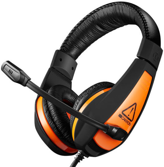 Canyon Lightweight Comfortable Over Ear Gaming Headset με σύνδεση 3.5mm Πορτοκαλί