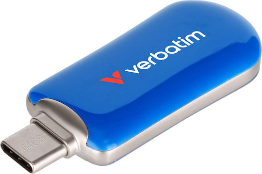 Verbatim 64GB USB 2.0 Stick με σύνδεση USB-C Μπλε