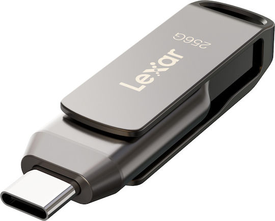 Lexar Jumpdrive 256GB USB 2.0 Stick με σύνδεση USB-C & USB-A Γκρι