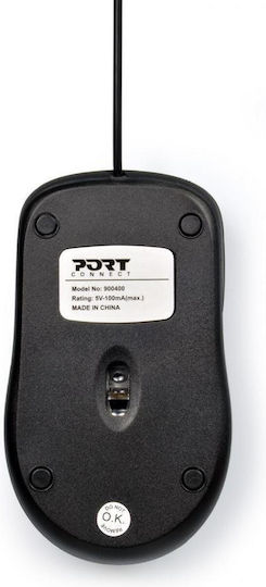 Port Designs 900400-PRO Ενσύρματο Ποντίκι Μαύρο