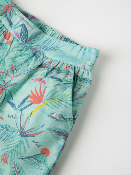 Zippy Printed Shorts Tropical Aqua Green