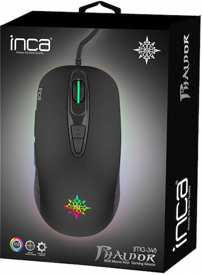 Inca IMG-348 RGB Gaming Gaming Maus 3200 DPI Schwarz