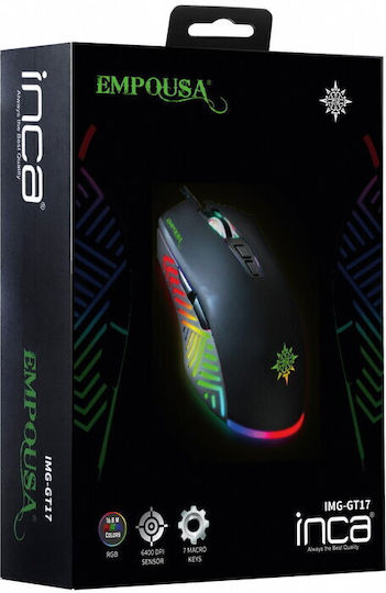 Inca IMG-GT19 RGB Gaming Mouse 4800 DPI Black