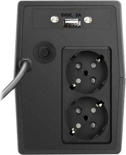 Online Usv-Systeme Yunto Smile 800 UPS Line-Interactive 800VA 480W με 2 Schuko Πρίζες