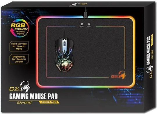 Genius 31250006400 Gaming Mauspad Medium (350mm) mit RGB-Beleuchtung Schwarz