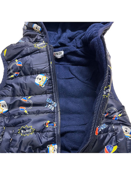 Goodnight Geacă casual pentru copii Fără mâneci Scurt cu Glugă Dark Blue