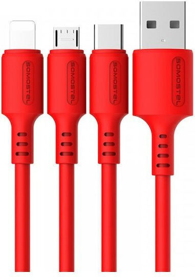 Somostel Regular USB 2.0 to micro USB Cable Κόκκινο 1.2m (SMS-BP06 micro red)