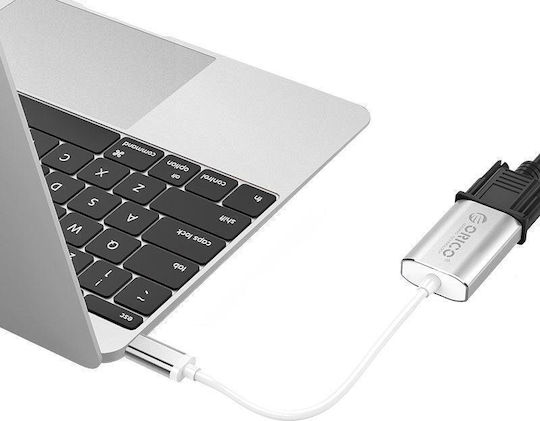 Orico Μετατροπέας USB-C male σε VGA female Ασημί (XC-102-SV-BK)