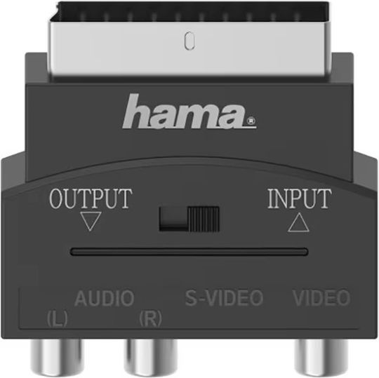 Hama S-vhs Adapter 3 X Rca 1xvideo+2xaudio Scart Black