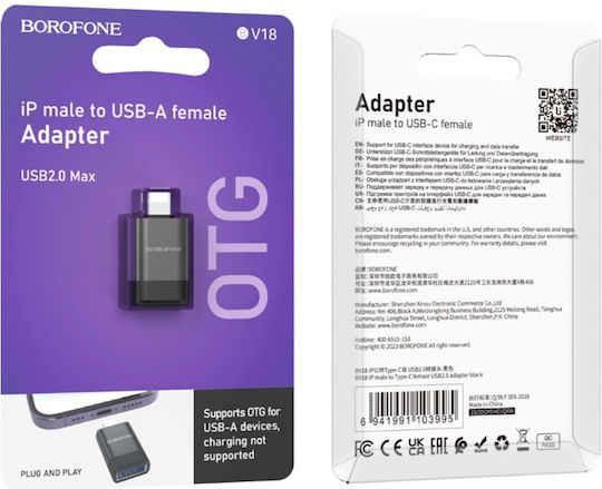 Borofone Bv18 Converter Lightning male to Lightning female 1pcs
