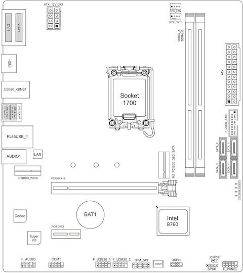 Biostar B760MX2-E D4 rev. 1.0 Motherboard Micro ATX με Intel 1700 Socket