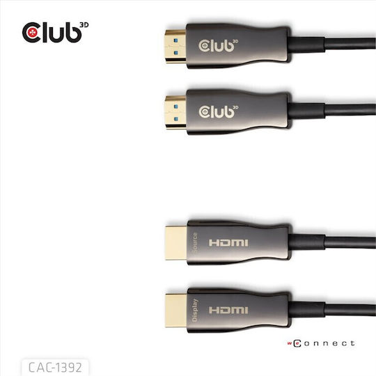 Club3D HDMI 2.1 Ultra High Speed 48Gbps 4K 120Hz HDR VRR Cable HDMI male - HDMI male 30m Μαύρο