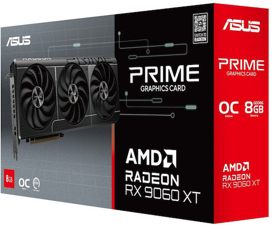 Asus Radeon RX 9060 XT 8GB GDDR6 Prime OC Κάρτα Γραφικών