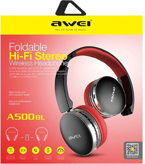 Awei A500BL Wireless / Wired Over Ear Headphones with 8 hours of Operation Yellow / Black
