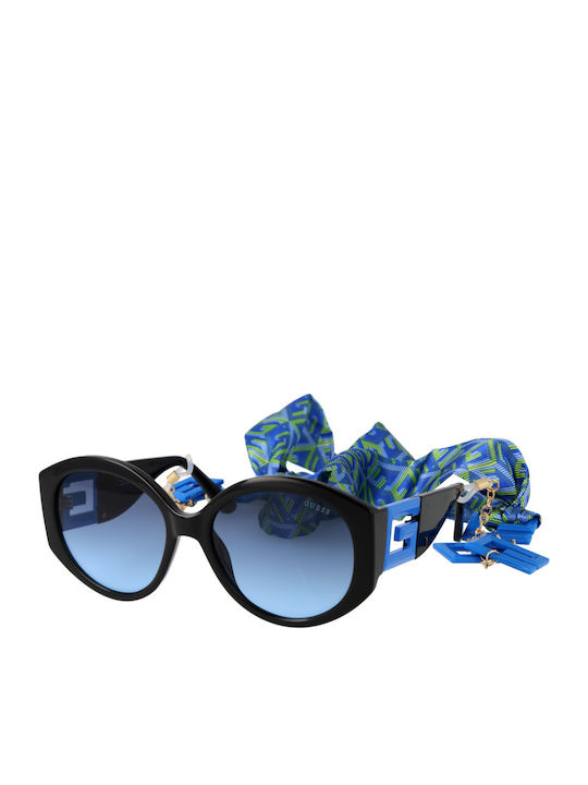 Guess Women's Sunglasses with Black Plastic Frame and Blue Gradient Lens GU7917 92W