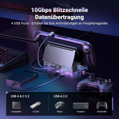 Ugreen 9-in-1 Steam Deck USB-C Docking Station με HDMI 4K PD Ethernet Γκρι