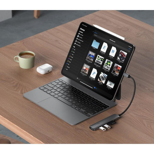 Satechi ST-P6SM USB-A / USB-C Docking Station με HDMI 4K PD Γκρι