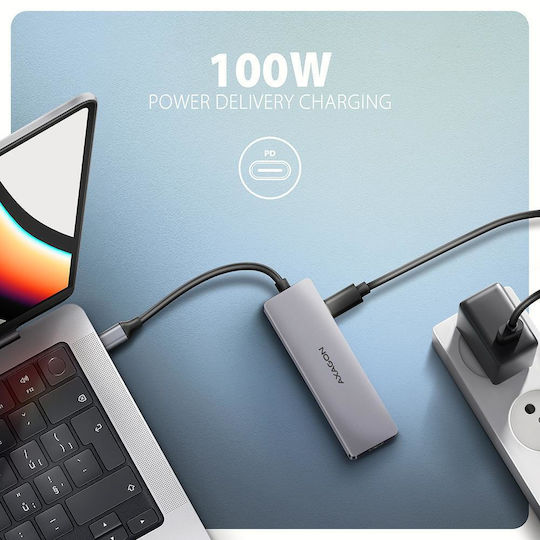 Axagon HMC-5H60 USB-C Docking Station mit HDMI 4K PD Gray