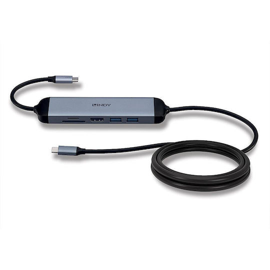 Lindy USB-C Докинг станция с HDMI 4K PD Сребрист (43326)