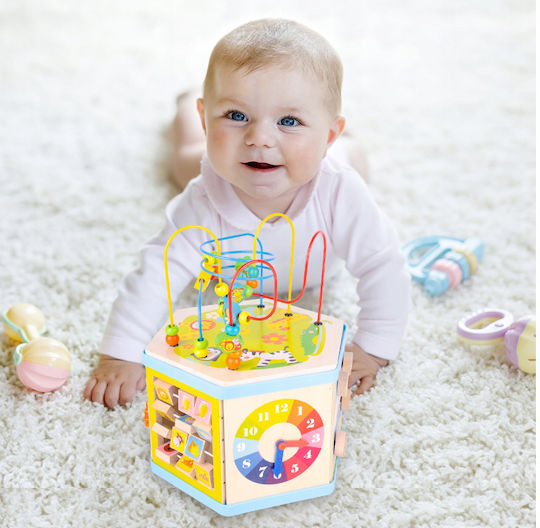 Activity Cube made of Wood for 36++ Months