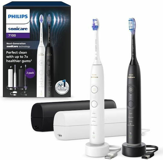 Philips Sonicare DiamondClean 9000 Elektrische Zahnbürste mit Drucksensor und Reisetasche Schwarz