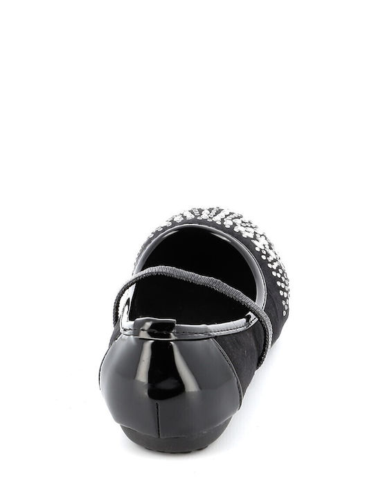 Meridian Shoes Kids Ballerinas with Elastic Strap Black