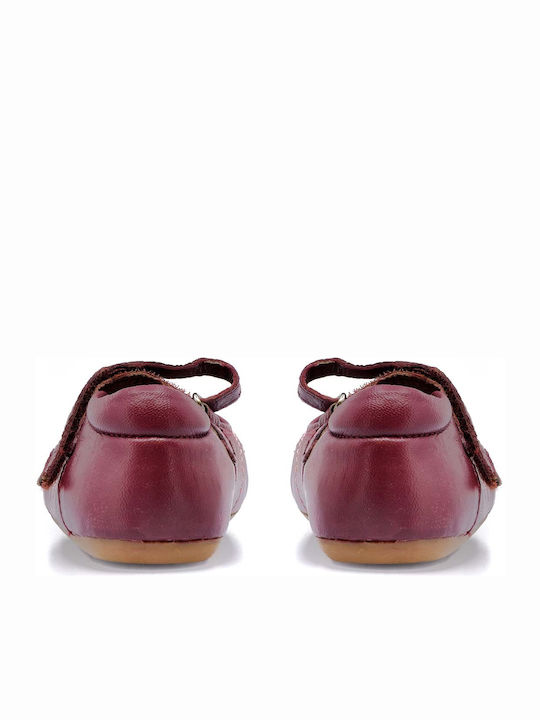 Papistas Kids Ballerinas Girl Burgundy Leather