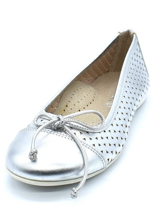 Bibelot Kids Leather Ballerinas Silver