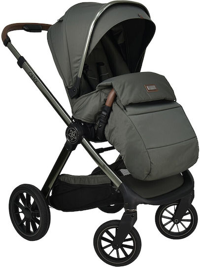 Bebe Stars Onyx Verstellbar 3 in 1 Baby Kinderwagen Geeignet für Neugeborene Olive