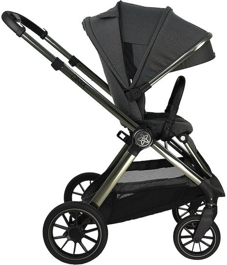 Bebe Stars Onyx 3 in 1 Baby Stroller Suitable for Newborn Gray
