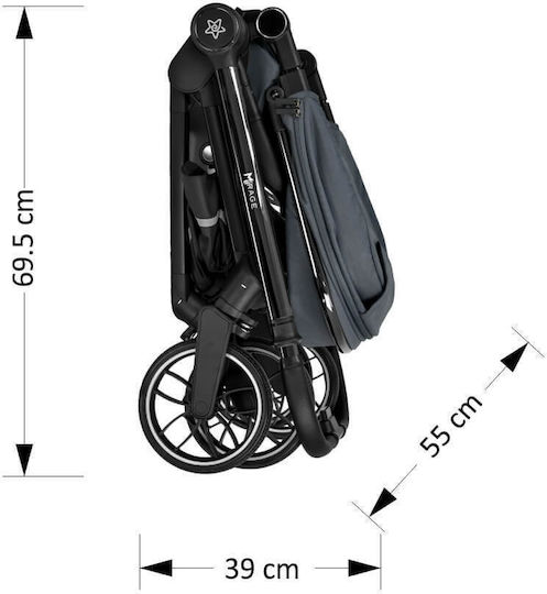 Bebe Stars Mirage Adjustable 2 in 1 Baby Stroller Suitable for Newborn Gray