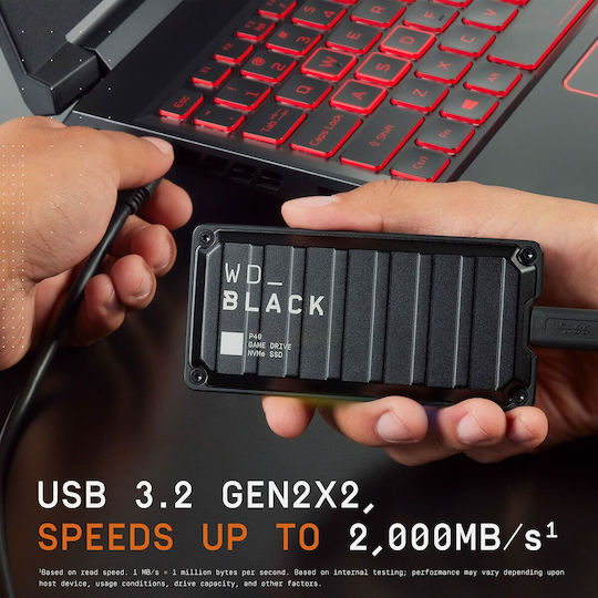 Western Digital Black P40 Game Drive USB-C Εξωτερικός SSD 1TB 2.5" Μαύρο