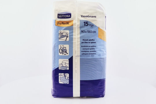 Septona Dry Plus Incontinence Underpads with 5 Protection Layers 90x180cm 15pcs